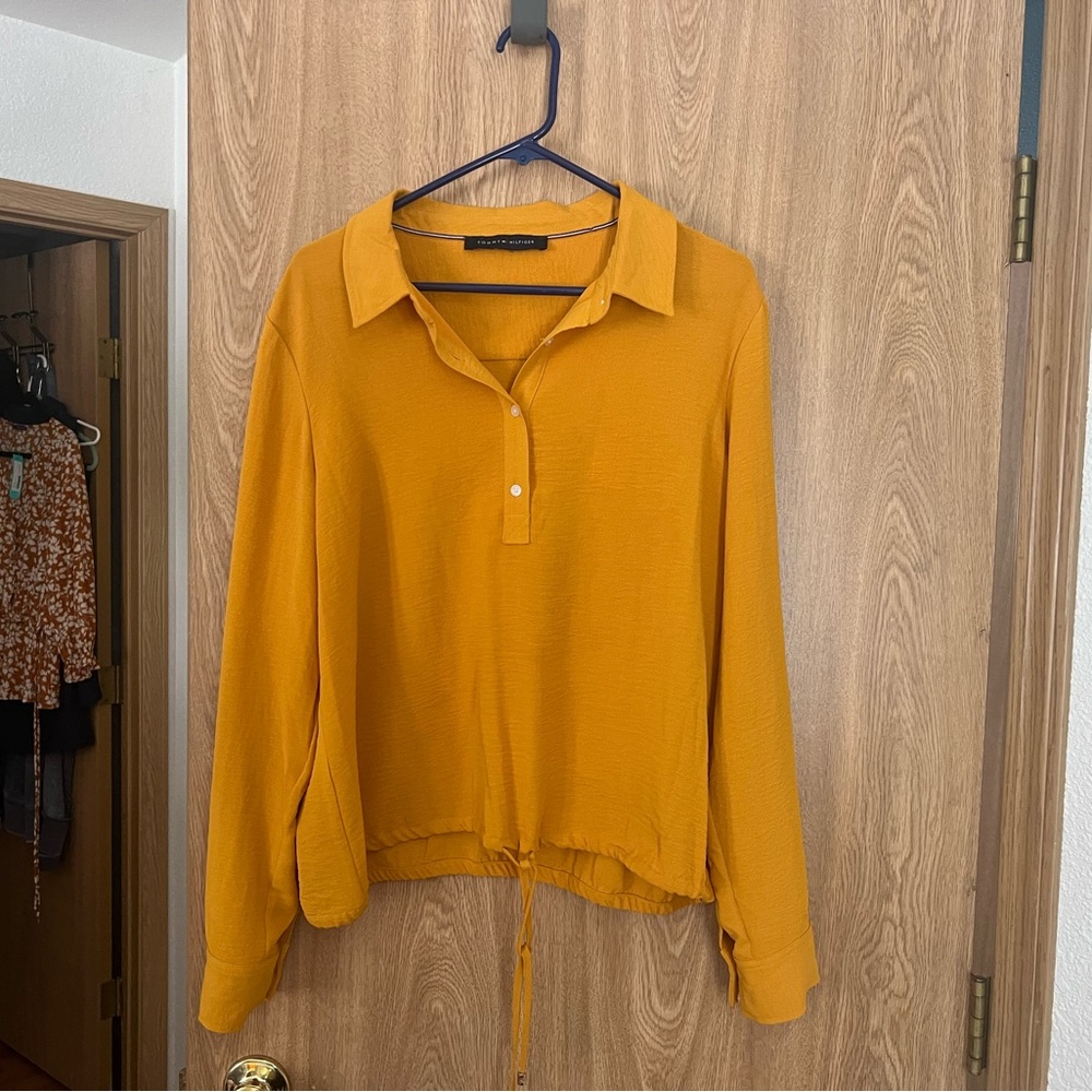 Tommy Hilfiger Golden Blouson Top.